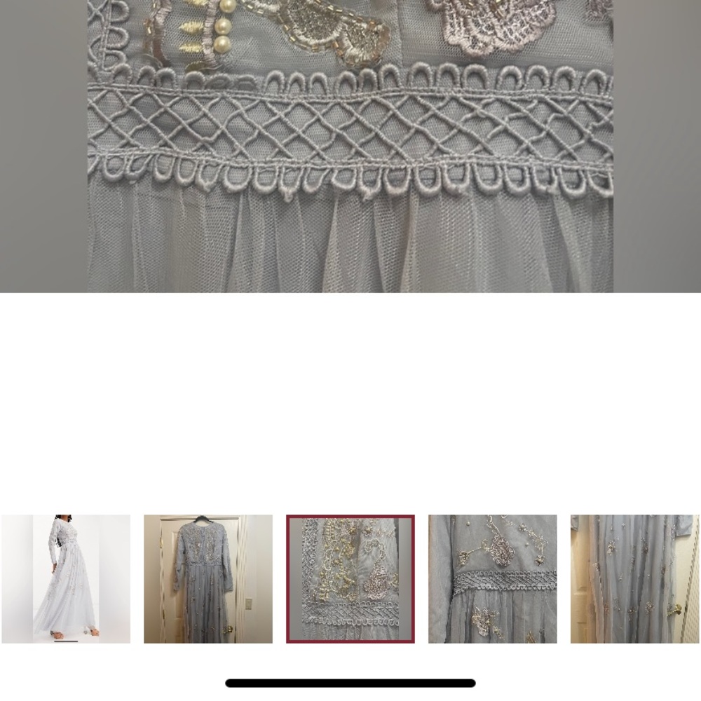 Wedding guest mother of bride or groom  long sleeve maxi embellished in pearls